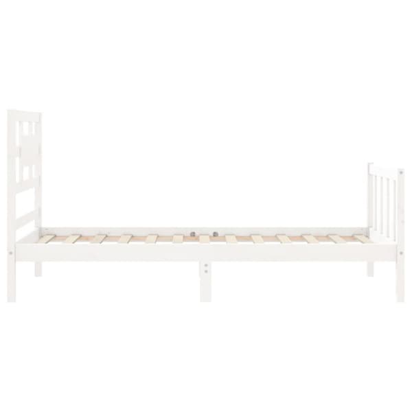 sengeramme med sengegavl 90x200 cm massivt træ hvid