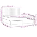 Miniatyrbillede 6 af 6: kontinentalseng med madras 160x200 cm stof sort