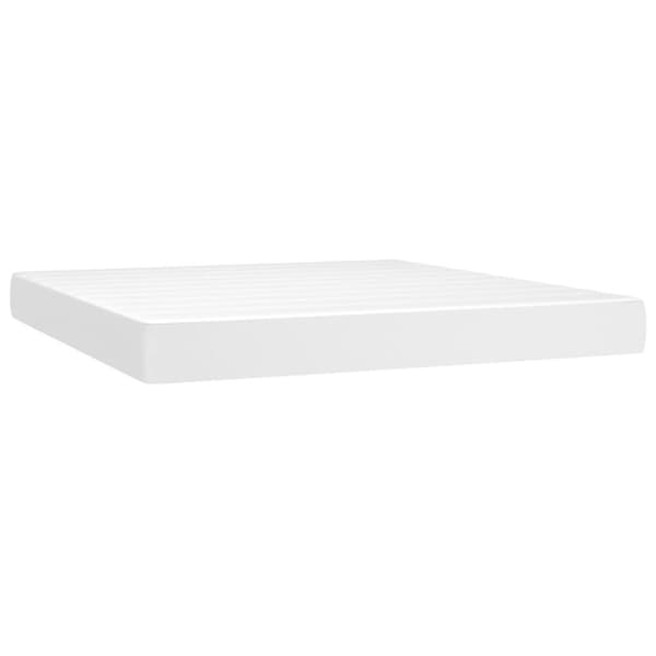Ramsäng med madrass vit 180x200 cm konstläder