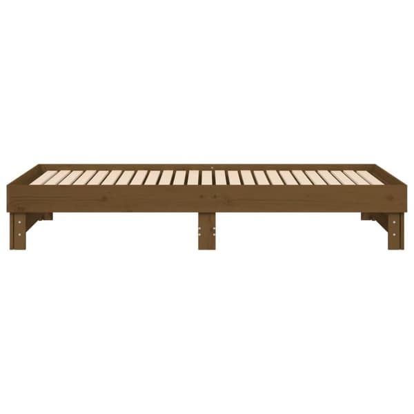 Utdragbar dagbädd honungsbrun 2x(90x200) cm massiv furu