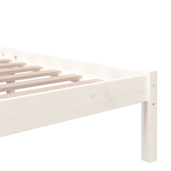 sengeramme 200x200 cm massivt træ hvid