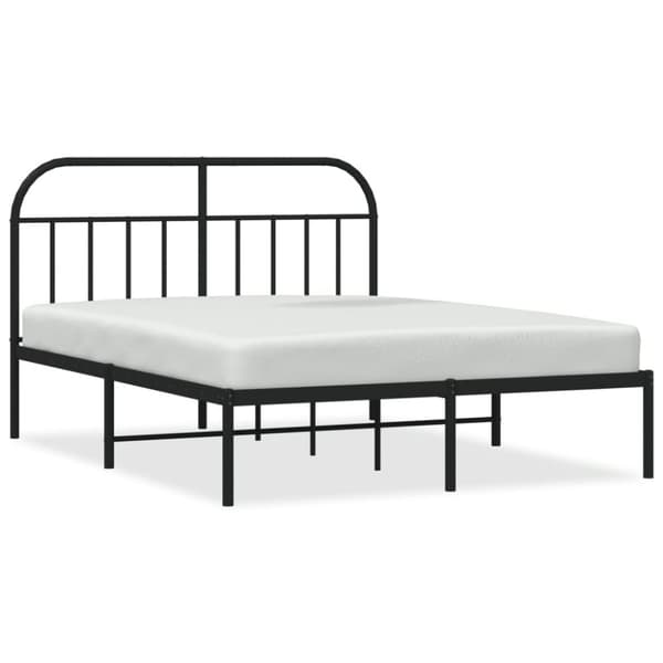 sengeramme med sengegavl 140x190 cm metal sort