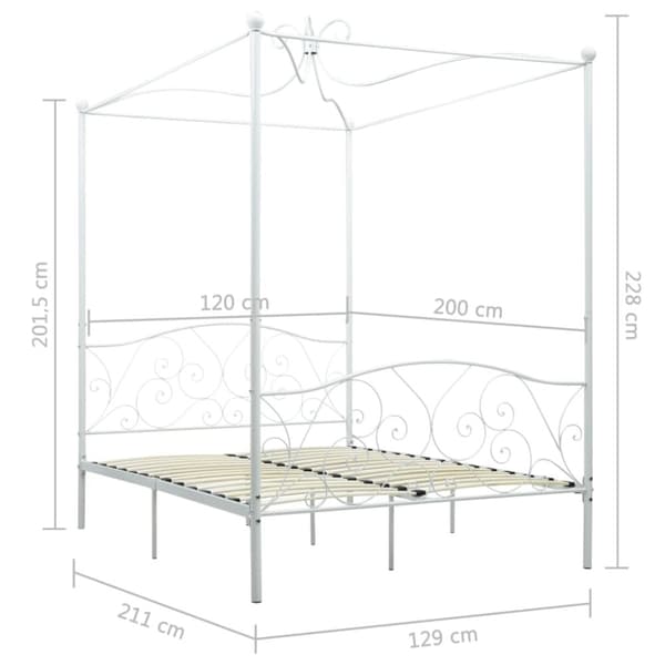 Himmelsäng vit metall 120x200 cm