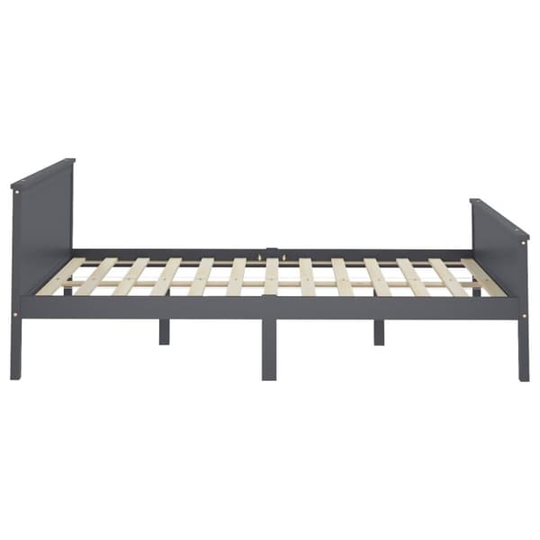 sengeramme 160x200 cm massivt fyrretræ grå