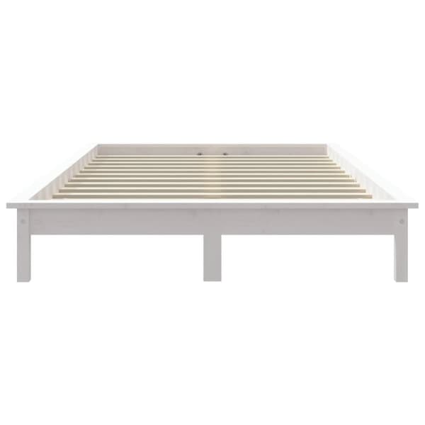 sengeramme 140x200 cm massivt fyrretræ hvid