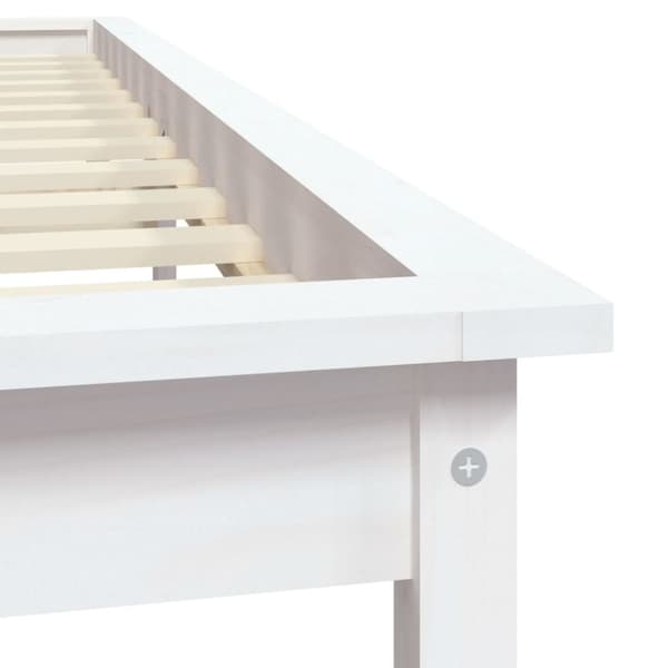 sengeramme 140x200 cm massivt fyrretræ hvid