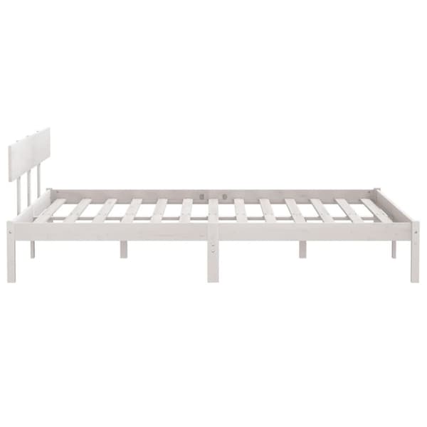 sengeramme 200x200 cm massivt fyrretræ hvid