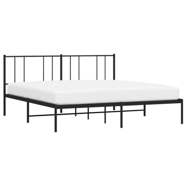 sengeramme med sengegavl 200x200 cm metal sort