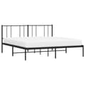 Miniatyrbillede 3 af 10: sengeramme med sengegavl 200x200 cm metal sort