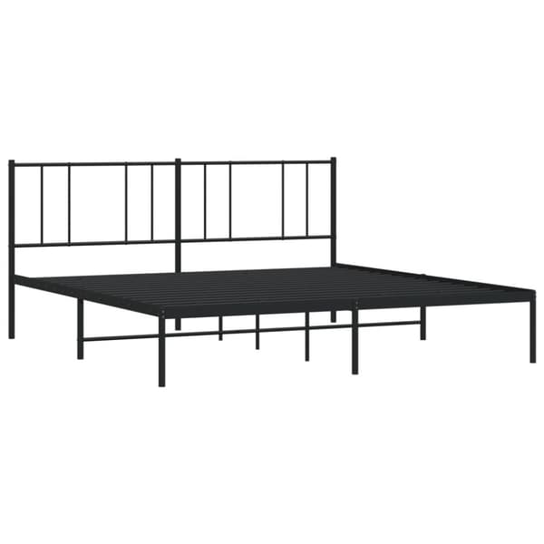 sengeramme med sengegavl 200x200 cm metal sort