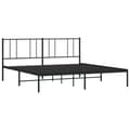 Miniatyrbillede 5 af 10: sengeramme med sengegavl 200x200 cm metal sort