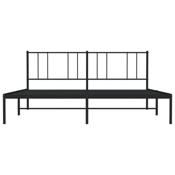 sengeramme med sengegavl 200x200 cm metal sort