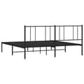 Miniatyrbillede 8 af 10: sengeramme med sengegavl 200x200 cm metal sort