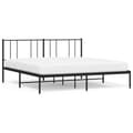 Miniatyrbillede 2 af 10: sengeramme med sengegavl 200x200 cm metal sort