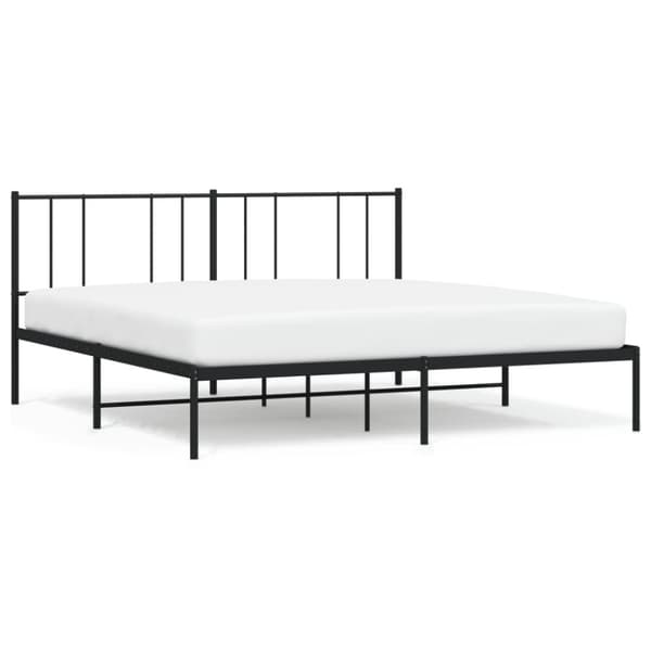 sengeramme med sengegavl 200x200 cm metal sort