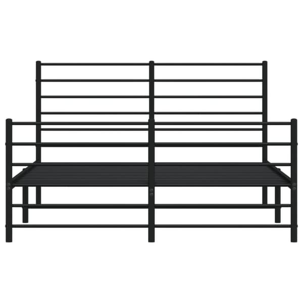 sengeramme med sengegavl og fodgærde 135x190 cm metal sort