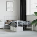 Miniatyrbillede 4 af 10: sengeramme med sengegavl og fodgærde 90x200 cm metal hvid