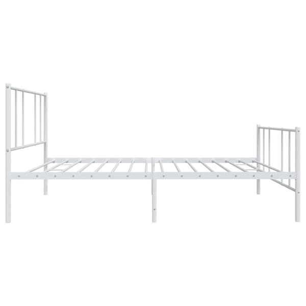 sengeramme med sengegavl og fodgærde 90x200 cm metal hvid