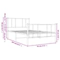 Miniatyrbillede 10 af 10: sengeramme med sengegavl og fodgærde 90x200 cm metal hvid