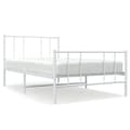 Miniatyrbillede 2 af 10: sengeramme med sengegavl og fodgærde 90x200 cm metal hvid