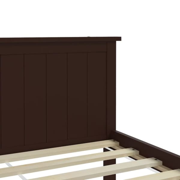 Sängram mörkbrun massiv furu 100x200 cm