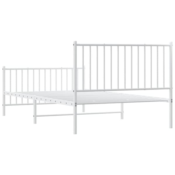 sengeramme med sengegavl og fodgærde 107x203 cm metal hvid