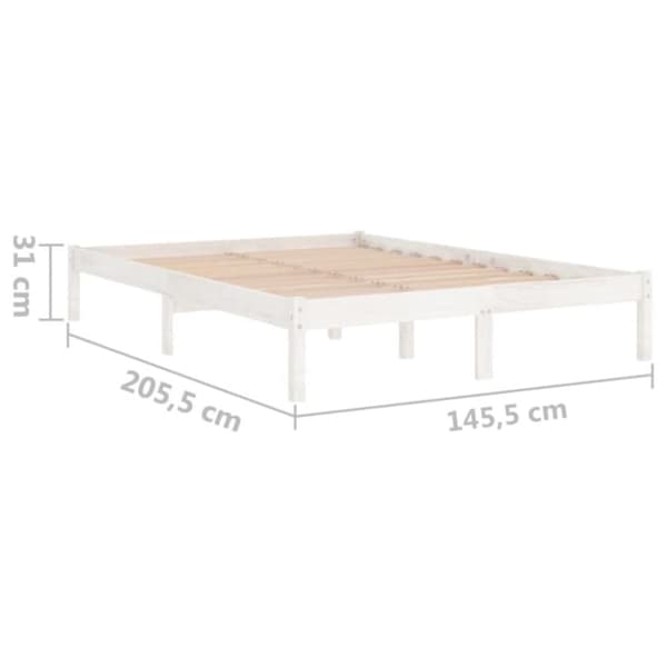 Sängram vit massiv furu 140x200 cm