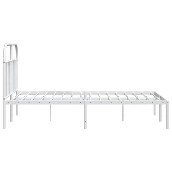Sängram med huvudgavel metall vit 183x213 cm