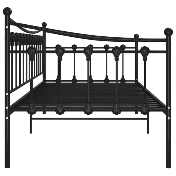 Sängram bäddsoffa svart metall 90x200 cm