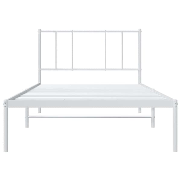 sengeramme med sengegavl 100x190 cm metal hvid