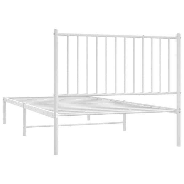 sengeramme med sengegavl 100x200 cm metal hvid