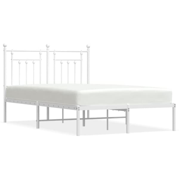 sengeramme med sengegavl 120x200 cm metal hvid
