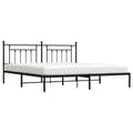 Miniatyrbillede 4 af 10: sengeramme med sengegavl 200x200 cm metal sort