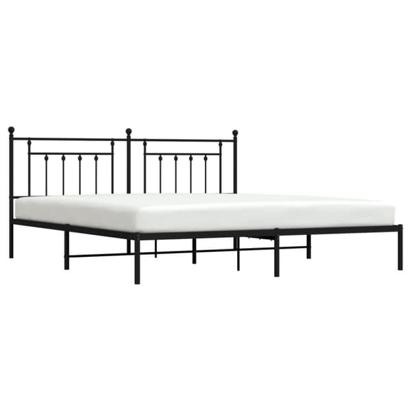 sengeramme med sengegavl 200x200 cm metal sort