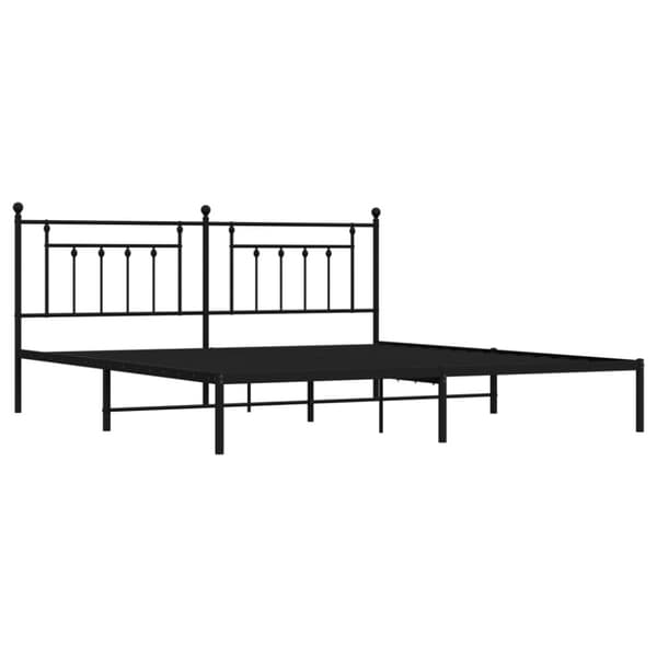 sengeramme med sengegavl 200x200 cm metal sort