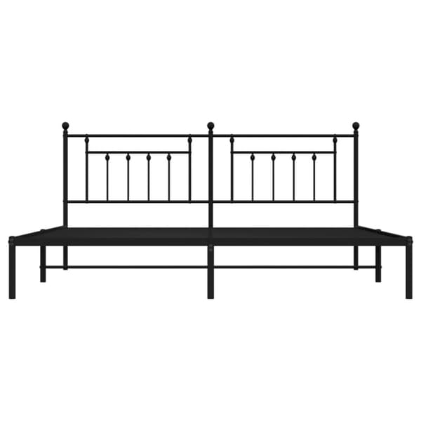 sengeramme med sengegavl 200x200 cm metal sort