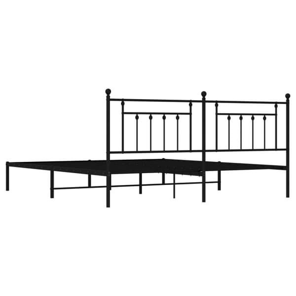 sengeramme med sengegavl 200x200 cm metal sort