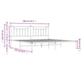 Miniatyrbillede 10 af 10: sengeramme med sengegavl 200x200 cm metal sort