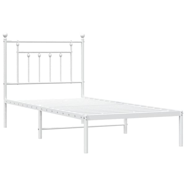 sengeramme med sengegavl 90x190 cm metal hvid