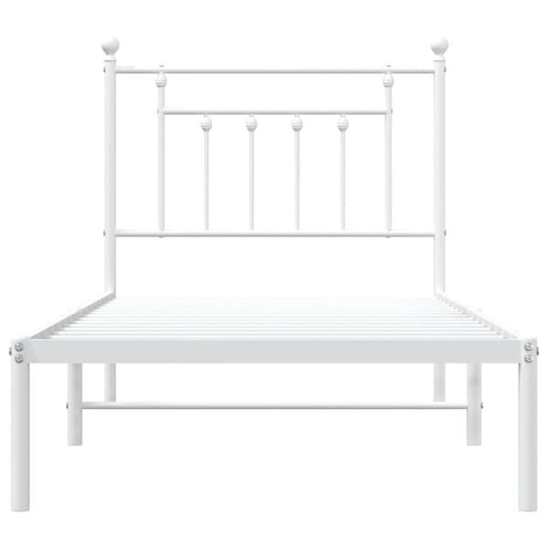 sengeramme med sengegavl 90x190 cm metal hvid