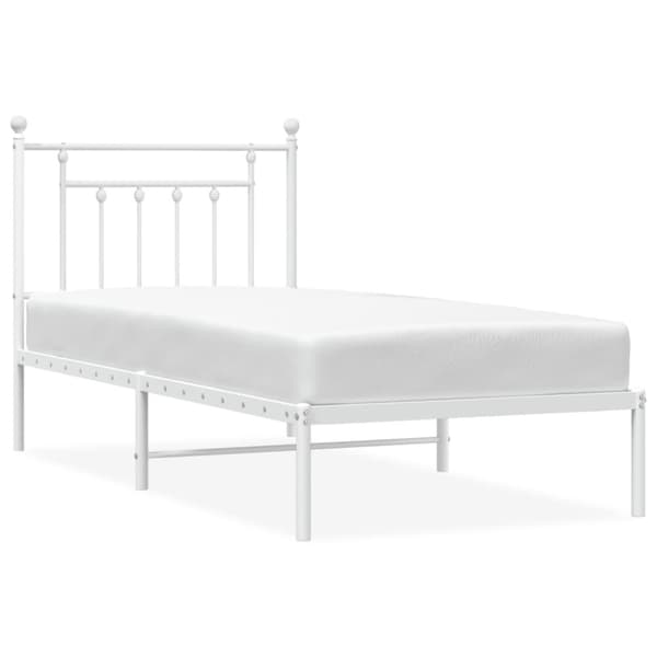 sengeramme med sengegavl 90x190 cm metal hvid