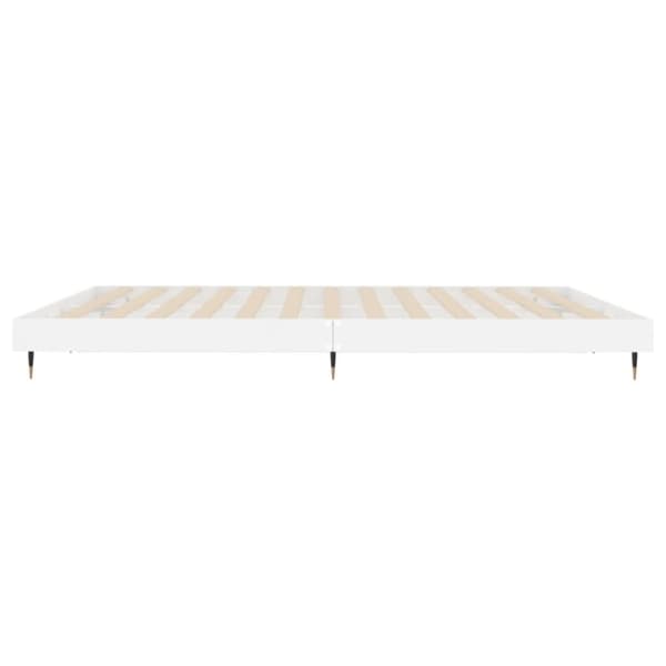 sengestel 200x200 cm konstrueret træ hvid højglans