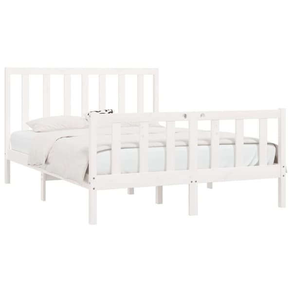 sengeramme 140x190 cm massivt træ hvid