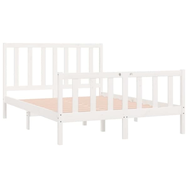 sengeramme 140x190 cm massivt træ hvid