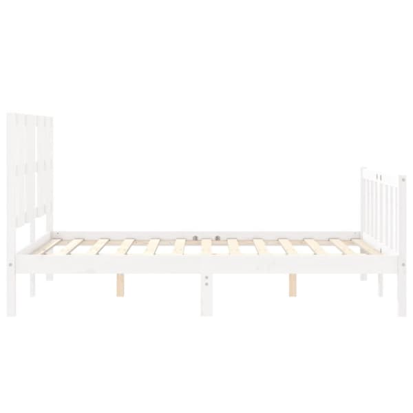 sengeramme med sengegavl 140x190 cm massivt træ hvid