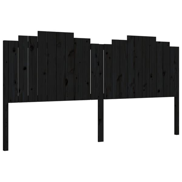 sengeramme med sengegavl 200x200 cm massivt træ sort