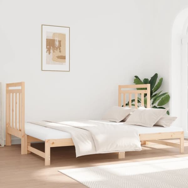 Utdragbar dagbädd 2x(90x190) cm massiv furu