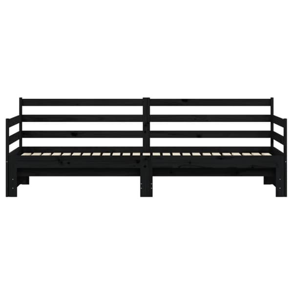 Dagbädd med extrasäng svart 90x200 cm massiv furu