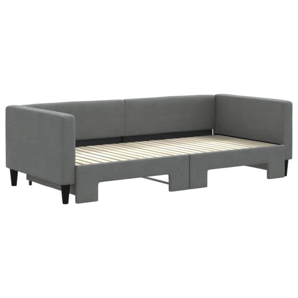 daybed med udtræk 90x200 cm stof mørkegrå