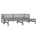 Miniatyrbillede 4 af 10: daybed med udtræk 2x(90x200) cm massivt fyrretræ grå